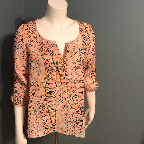 Cooper and Ella pink pattern blouse size small - Picture 1 of 5